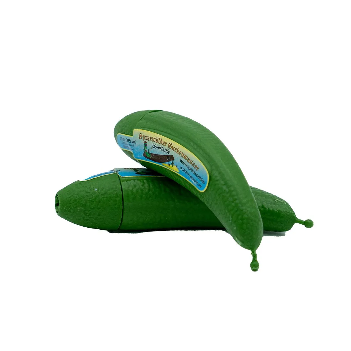 Mini Gurke aus Plastik mit Alkohol